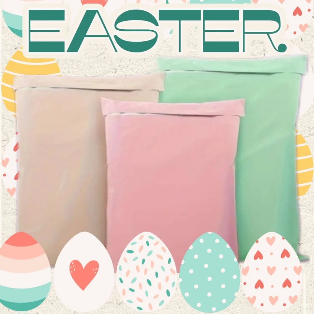 Easter pastel Polymailer Shippers 6pk bundle (3 sizes, 3 colors, 2 each)